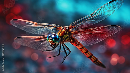 Dragonfly close up, Generative AI