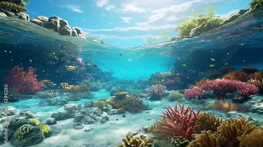 Fototapeta premium coral reef with fishes