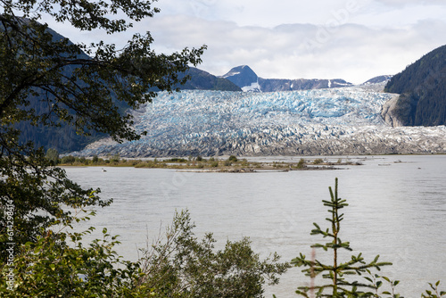 A view of the Hole-In-The-Wall glacier as seen from the Taku Glacier Lodge near Juneau, Alaska photo