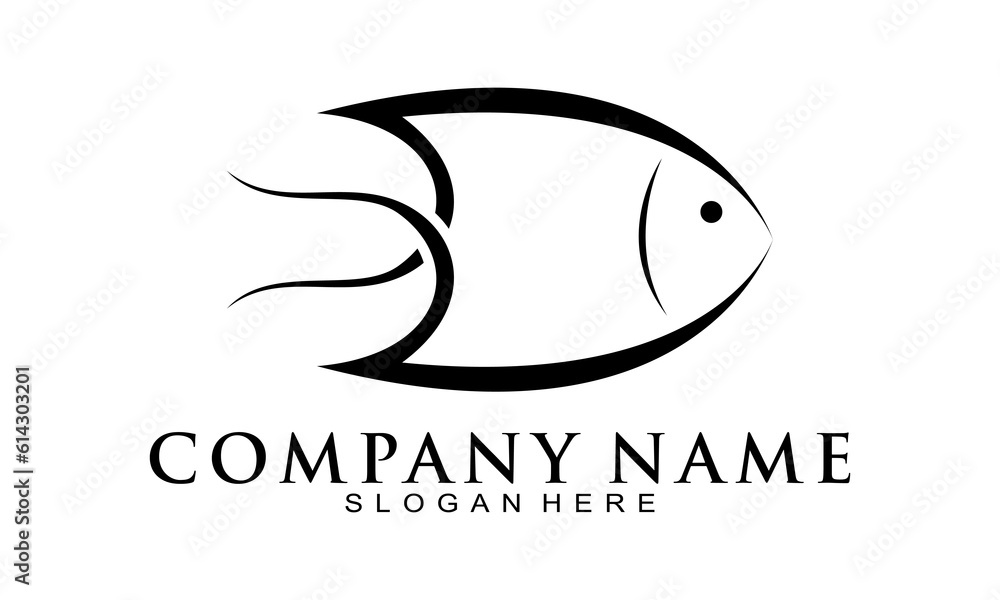 Sea fish simple illustration vector logo Sea fish simple illustration vector logo