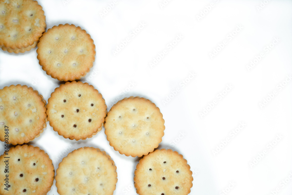 Multiple biscuits on white background Multiple biscuits on white background