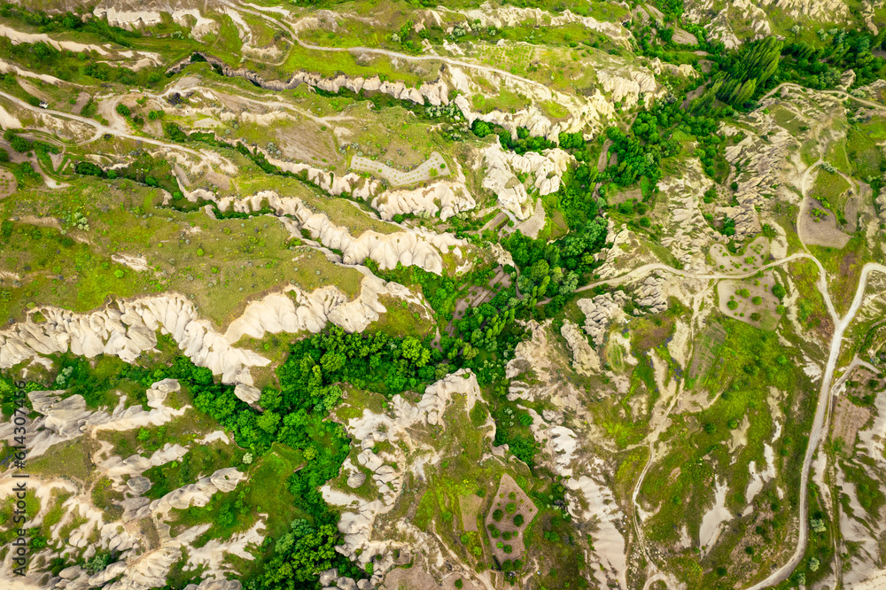 Aerial view of fault crack and canyon Aerial view of fault crack and canyon