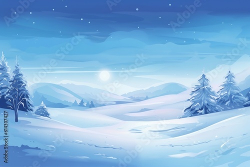  Winter wonderland: Empty background adorned with snowfall, snowdrifts, and a blanket of glistening snow. Generative AI