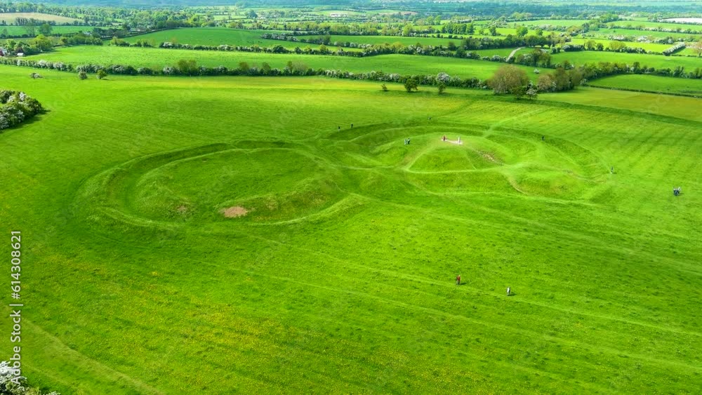 Aerial view of the Hill of Tara, famous ancient site, County Meath, Ireland Aerial view of the Hill of Tara, famous ancient site, County Meath, Ireland