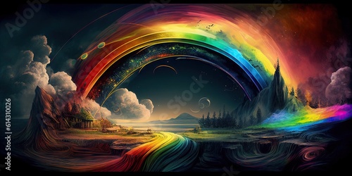 Wallpaper Mural Purple meadow in dream Magnificent fantasy world majestic adventure in dream Fantastic colors Abstract Elegant Modern illustrationby AI generated. Torontodigital.ca