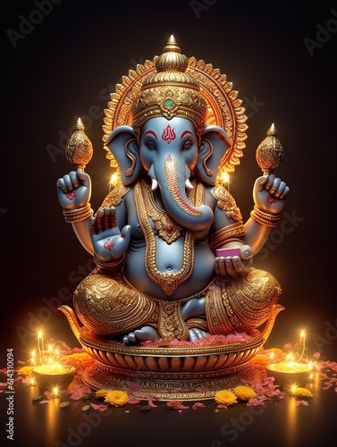 Ganesha Chaturthi  Ganesha illustration  Generative ai