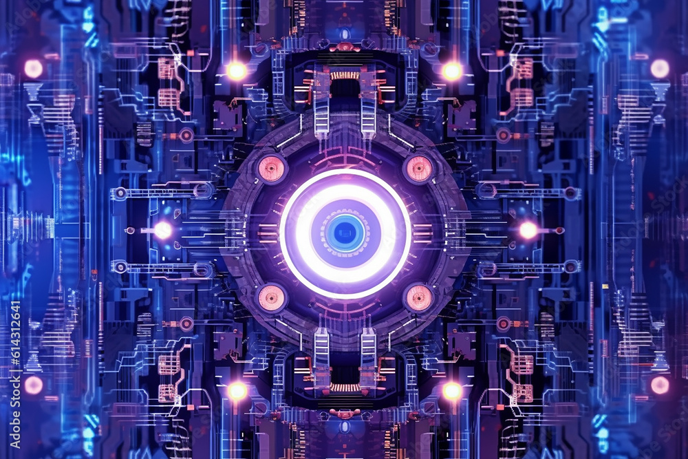 AI circuit board background.Generative AI