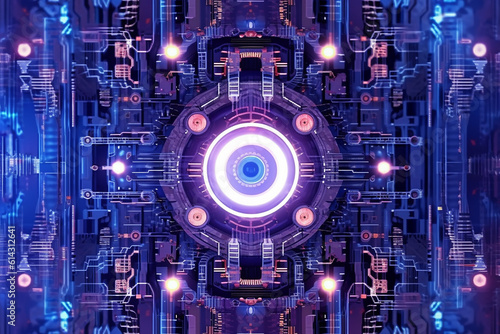AI circuit board background.Generative AI