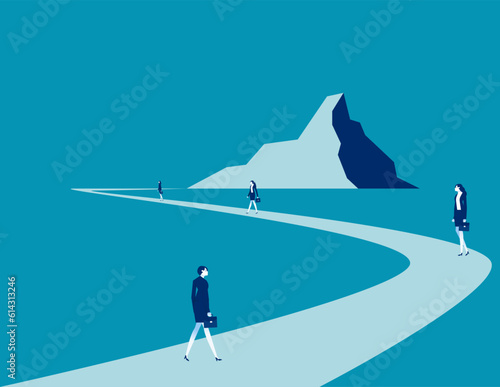 Business ambition and goal achievement. Business vector illustration
