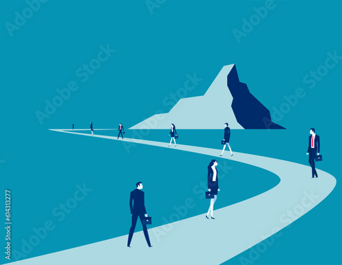 Business ambition and goal achievement. Business vector illustration