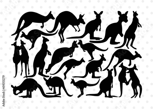 Kangaroo Silhouette, Kangaroo SVG, Australia Animal Svg, Kangaroo Baby Svg, Kangaroo Love Svg, Animal Svg, Kangaroo Bundle, SB00285