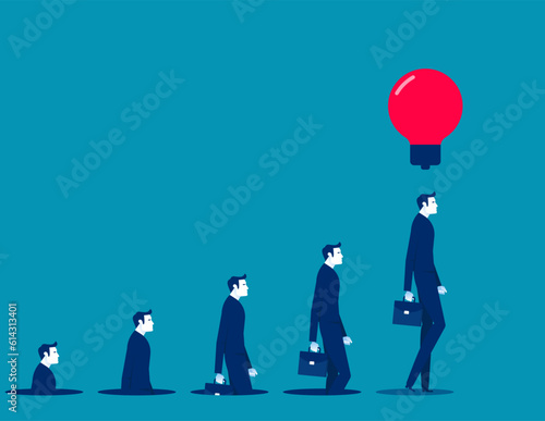 Business leader with creative idea. Business vector illustration