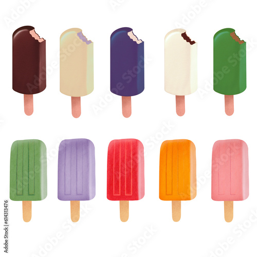 Ice-cream collection   ice cream stick illustration with transparent background