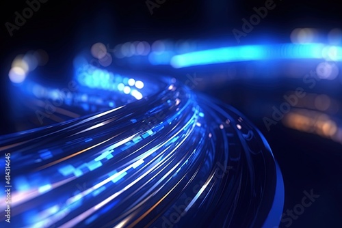 abstract futuristic background with green blue multicolor glowing neon moving high speed wave lines and bokeh lights. Data transfer concept Fantastic wallpaper, Ai Generative