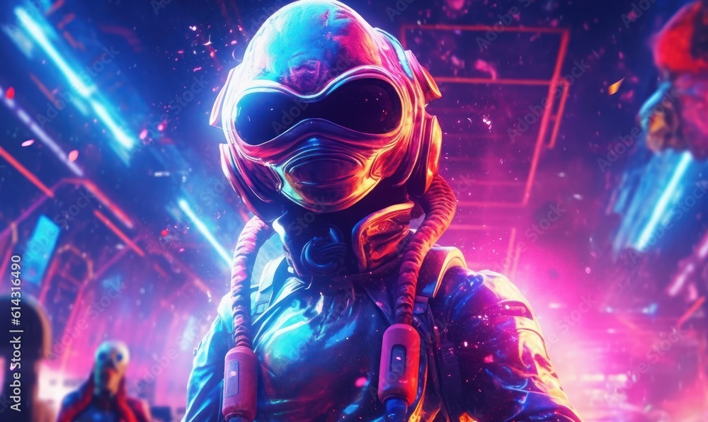Colorful Alien Illustration Background. Generative Ai Colorful Alien Illustration Background. Generative Ai