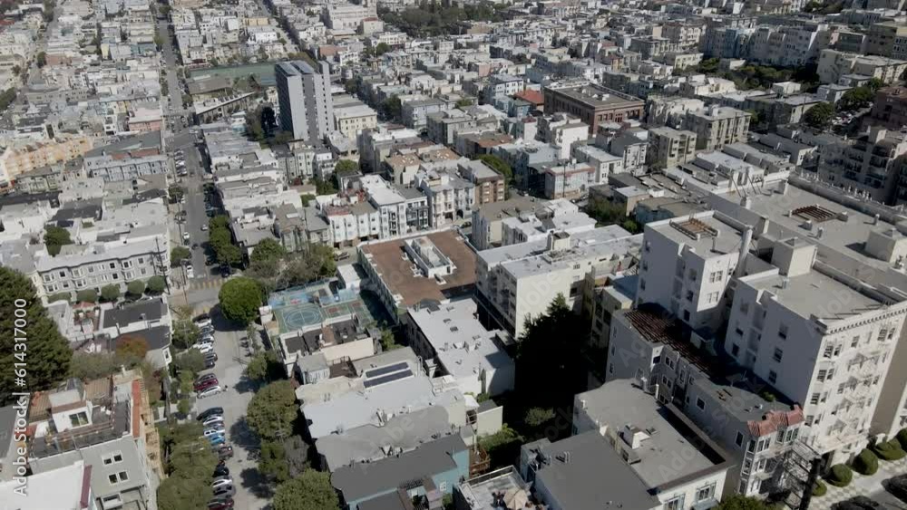 An impressive drone reveal captures the vibrant heart of San Francisco's downtown, featuring landmarks like the Coit Tower, Bay Bridge, and the scenic Yerba Buena Island. An impressive drone reveal captures the vibrant heart of San Francisco's downtown, featuring landmarks like the Coit Tower, Bay Bridge, and the scenic Yerba Buena Island.