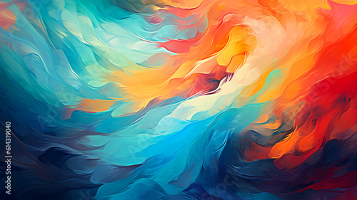 Colorful abstract background with a harmonious rhythm of colors and shapes generated by AI
