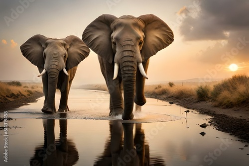 elephant at sunset © baloch
