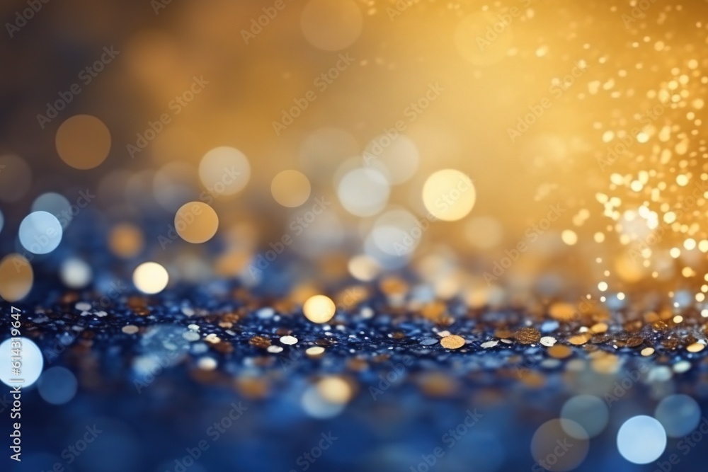 Abstract gold and blue Glitter Light bokeh background , Ai generative Abstract gold and blue Glitter Light bokeh background , Ai generative