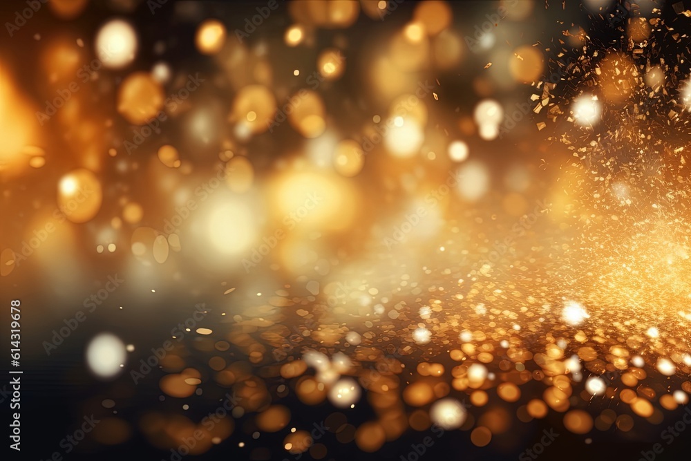 Abstract gold and blue Glitter Light bokeh background , Ai generative Abstract gold and blue Glitter Light bokeh background , Ai generative