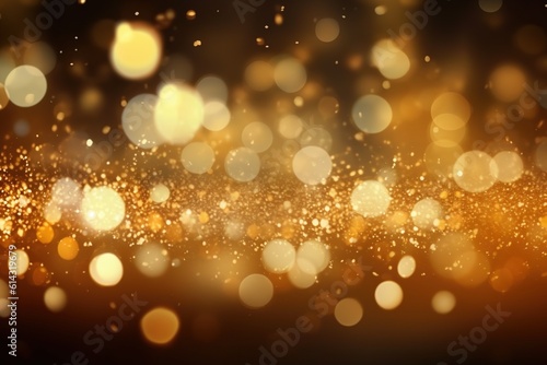 Abstract gold and blue Glitter Light bokeh background , Ai generative