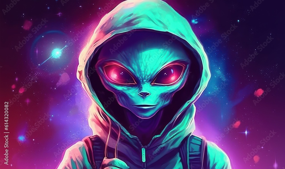 Colorful Alien Illustration Background. Generative Ai Colorful Alien Illustration Background. Generative Ai