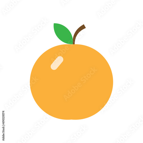 Orange vector flat slice icon. Orange fruit vitamin C segment half illustration, cartoon clementine