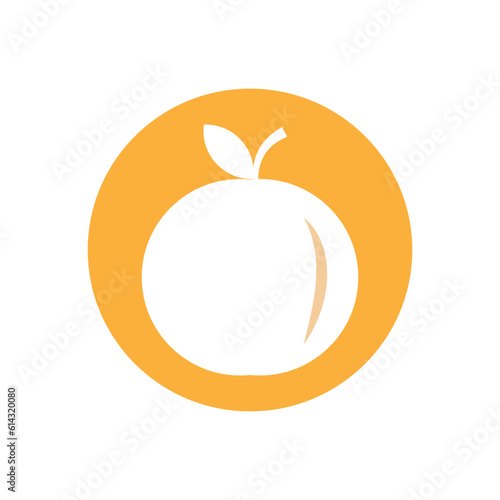 Orange vector flat slice icon. Orange fruit vitamin C segment half illustration, cartoon clementine