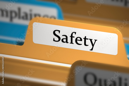 Naklejka Safety word on file folder tab