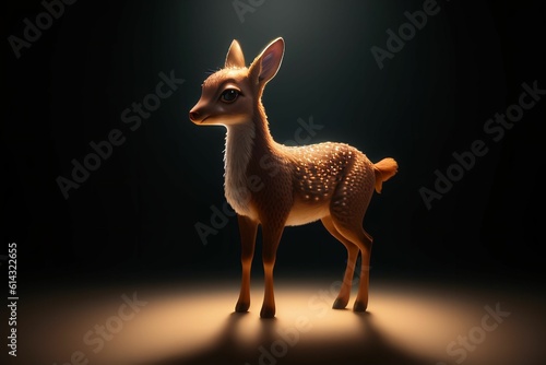 Colorful Artistic Portrait of a Baby Deer Digital Generative AI Art © Aitrinsic