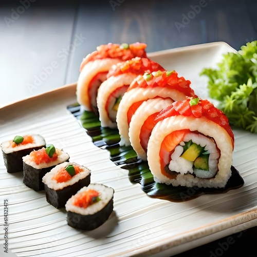 Sushi Delight: A Visual Feast of Exquisite Japanese Cuisine, ai generated