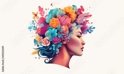 Creative Mind Colorful Background, Smart Thinking Concept. Generative Ai © CYBERUSS