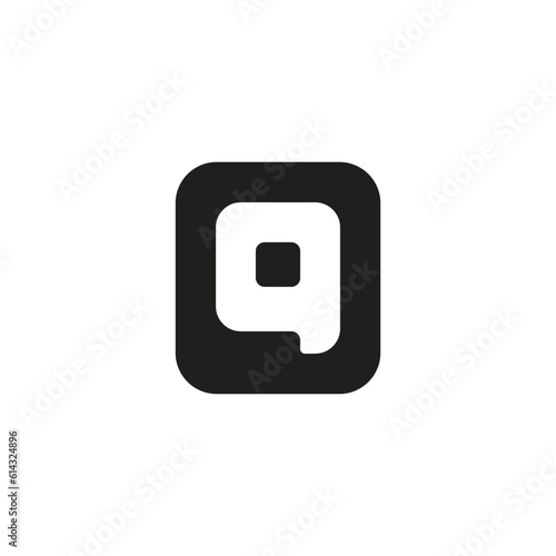 letter q sqaure cute bubble talk logo vector