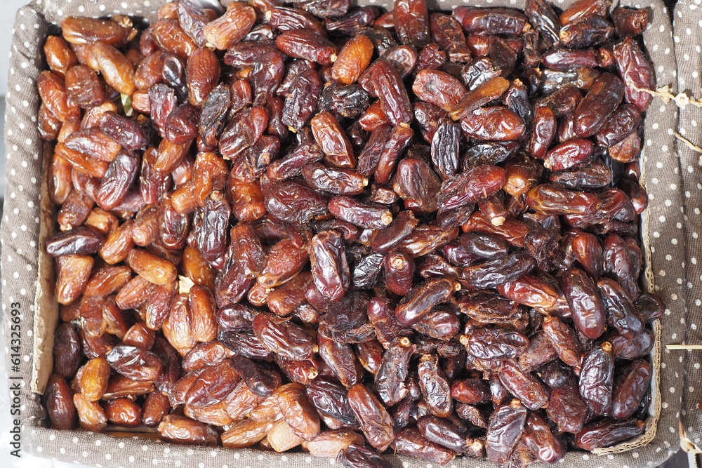 many date fruits display for sale at local market many date fruits display for sale at local market