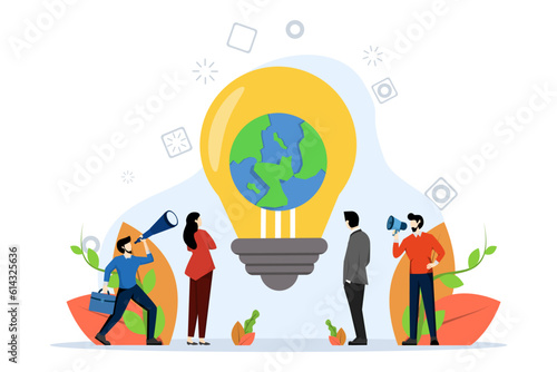 holiday date, earth hour, save energy and planet, design concept, world earth hour on 30 march, earth day concept, green or renewable energy. Creative illustration vector on white background.