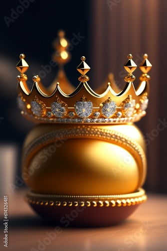 golden crown on a carpet