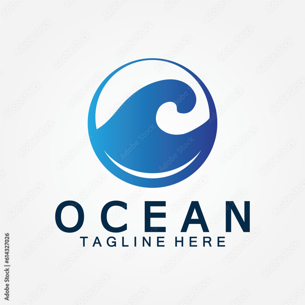 wavy blue ocean water letter O ocean wave logo design vector wavy blue ocean water letter O ocean wave logo design vector