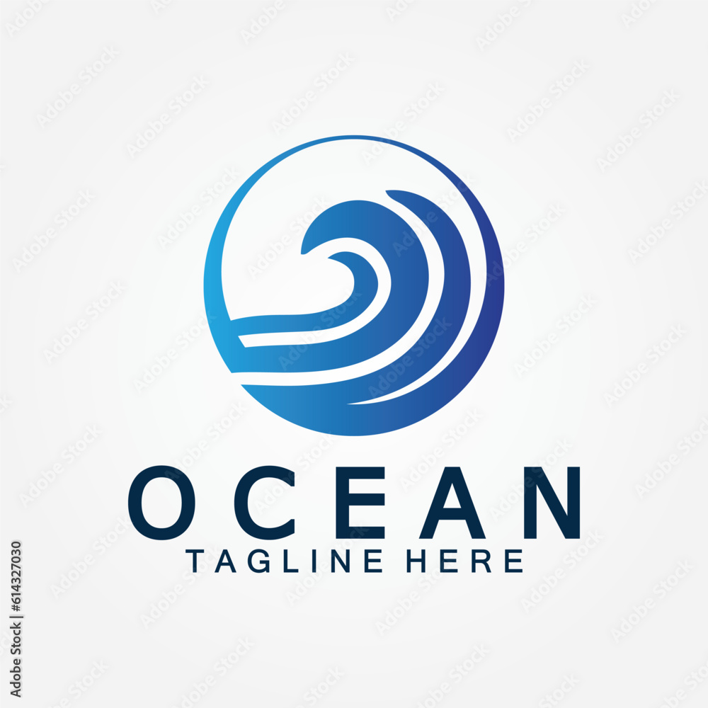 wavy blue ocean water letter O ocean wave logo design vector wavy blue ocean water letter O ocean wave logo design vector