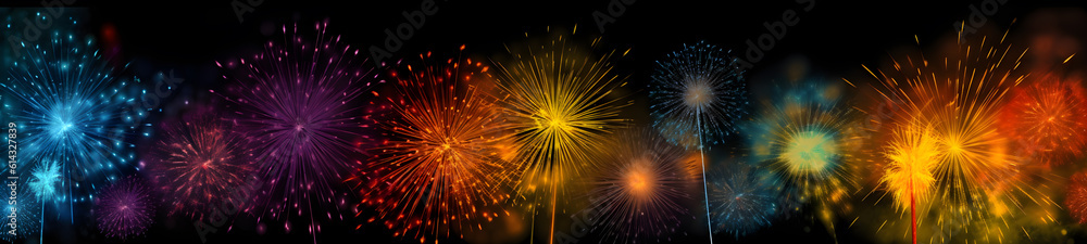 USA america united states new year or Independence Day celebration holiday background greeting card - Blue red white firework on dark night sky USA america united states new year or Independence Day celebration holiday background greeting card - Blue red white firework on dark night sky