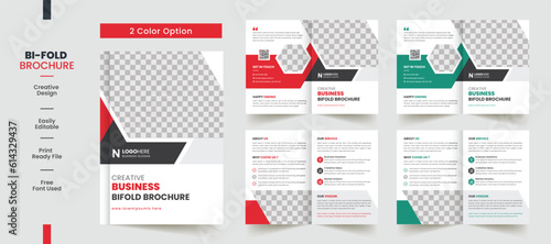 Clean Corporate bifold brochure template premium style with modern style and clean concept use for business proposal and business profile 