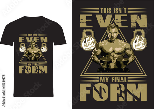 4 color fitness t-shirt design