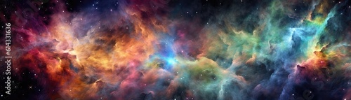 Nebula Prism A Rainbow Of Cosmic Hues Emerging From A Vibrant Nebula Space. Generative AI