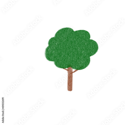 green tree isolated on white
