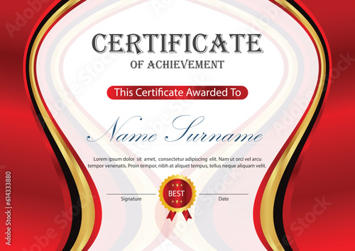 new vector certificate designcertificate, award, diploma, achievement, business, honor, elegant, template, document, graduation, design, vector, success, gift, paper, frame, border, print, bank, secur photo