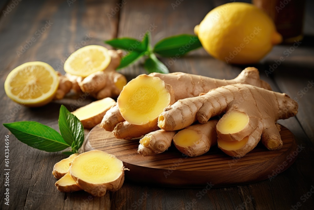 Fresh ginger root. Generative AI Fresh ginger root. Generative AI