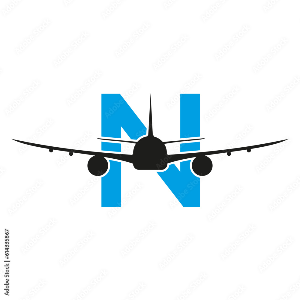 Initial Letter N Travel Logo Design Based Alphabet Flat Modern Concept Vector Template Initial Letter N Travel Logo Design Based Alphabet Flat Modern Concept Vector Template
