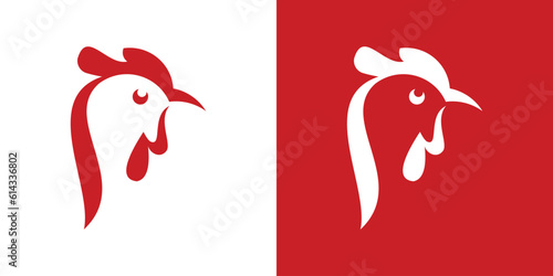 logo design head chicken icon vector inspiration