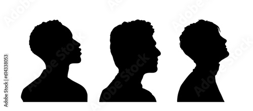 Vector set portrait man silhouette isolated vector.