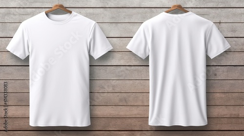White t-shirt mockup, front and back, Generative Ai photo