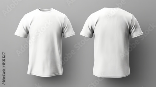 White t-shirt mockup  front and back  Generative Ai
